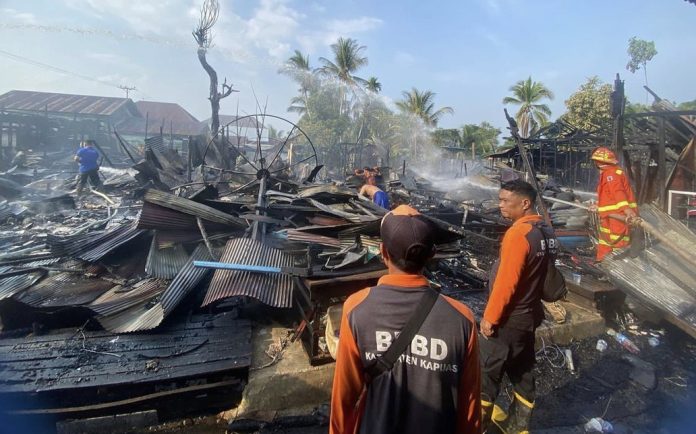 Kebakaran di Mandomai, Kabupaten Kapias, Kalimantan Tengah, Rabu (15/11/2023) pagi. (Istimewa)