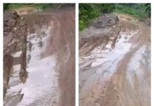 Jalan Nasional di Perbatasan Kalteng-Kaltim Berubah Menjadi Kubangan Lumpur