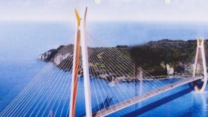 Desain Jembatan Pulau Laut, menghubungkan Kabupaten Kotabaru dan Tanah Bumbu atau Pulau Laut, Kabupaten Kotabaru, Kalimantan Selatan, dengan daratan Pulau Kalimantan.(Capture Banjarmasin Post)