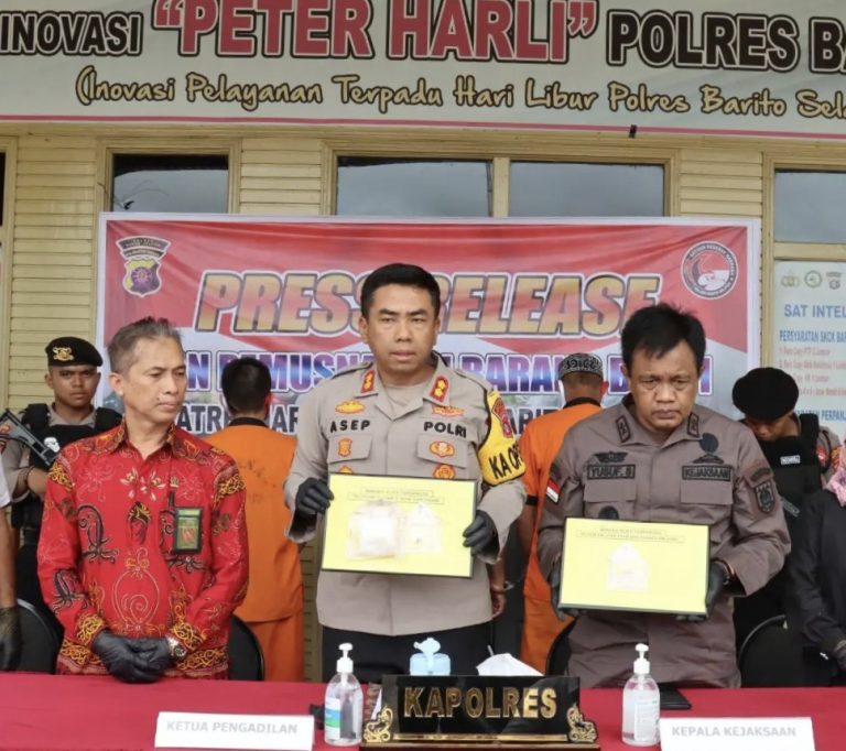 Polres Barito Selatan Musnahkan 103 Gram Sabu