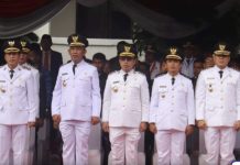 Pj Bupati Barito Utara Ikut Upacara Peringatan Otonomi Daerah XXVIII di Surabaya