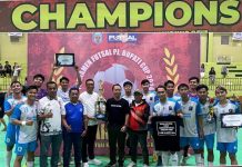 Asisten III Sekda Mura, Batara, Tutup Turnamen Futsal Pj Bupati Cup 2024