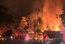 Kebakaran di KM 18 Jalan Nasional Muara Teweh-Puruk Cahu