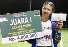 Raisya Hamida, Siswi SMAN 1 Muara Teweh Wakili Kalteng di Cabang Karate O2SN Tingkat Nasional