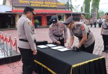 Tiga Pejabat Utama Polres Barito Utara dan Satu Kapolsek Sertijab