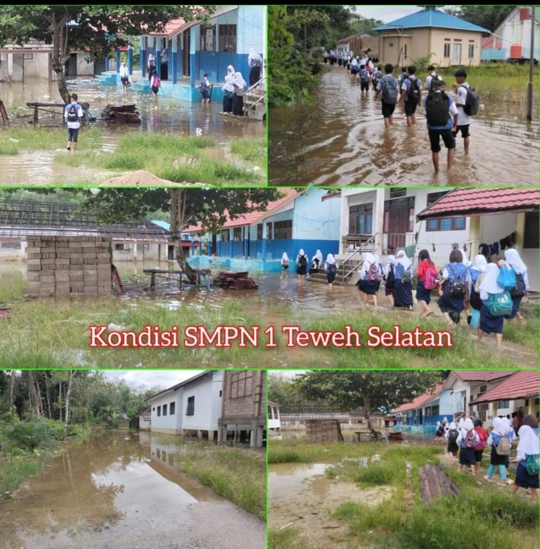 Barito Utara Banjir ; 60 Sekolah di 7 Kecamatan Terdampak, Disdik Keluarkan Imbauan Siswa Belajar dari Rumah