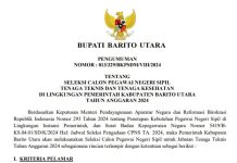 Pemkab Barito Utara Buka Pendaftaran CPNS Sebanyak 1.912 formasi
