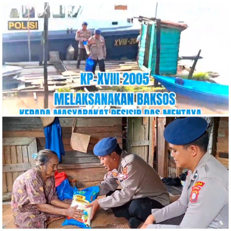 KP XVIII-2005 Ditpolairud Polda Kalteng Berikan Bansos kepada Warga Kurang Mampu di DAS  Mentaya