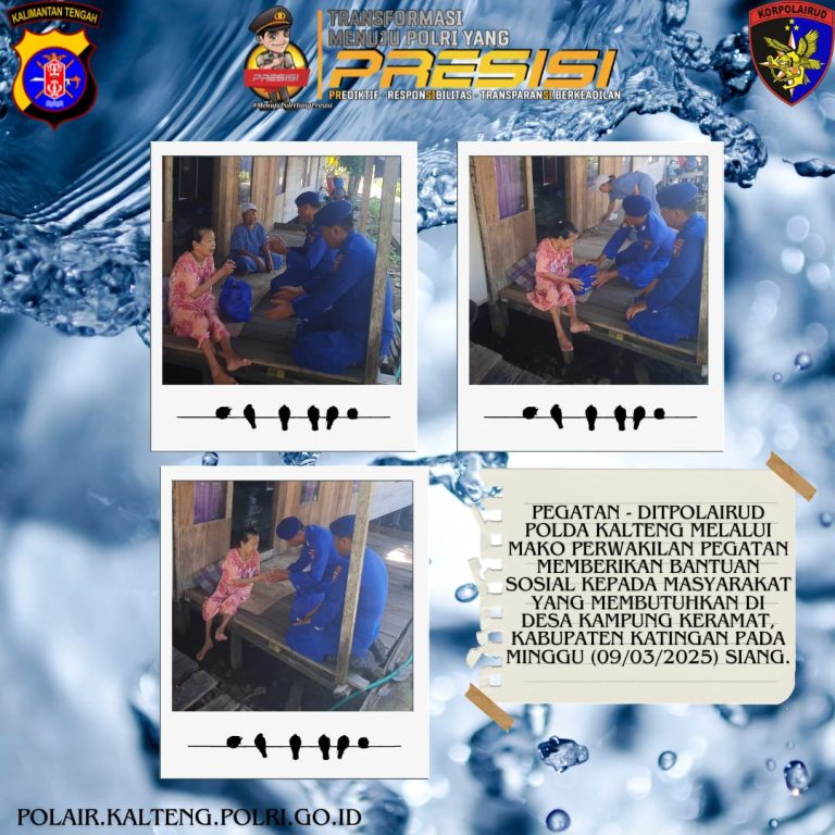 Ditpolairud Peduli Sesama, Salurkan Bansos kepada Seorang Nenek Warga Desa Kampung Keramat, Katingan