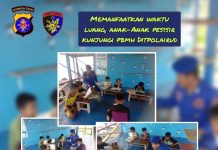 Isi Waktu Luang, Anak-anak Pesisir Kunjungi PBMH Ditpolairud Mako Perwakilan DAS Arut