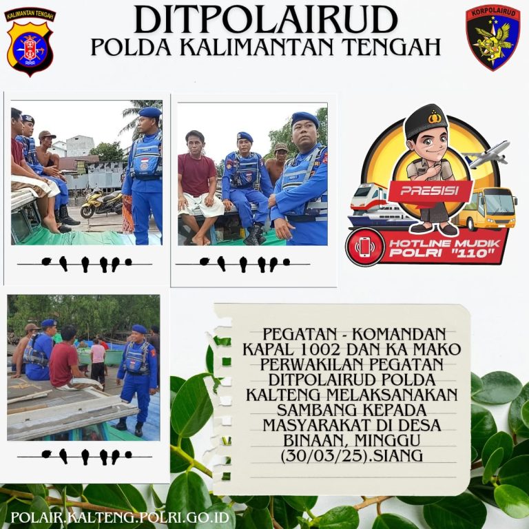 Sambang Warga Secara  Humanis, Personel Ditpolairud Sampaikan Pesan Kamtibmas
