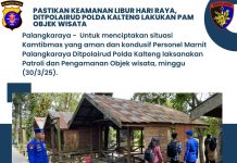 Pastikan Libur Idul Fitri Aman, Ditpolairud Polda Kalteng Pam Obyek Wisata