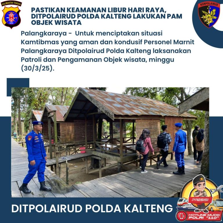 Pastikan Libur Idul Fitri Aman, Ditpolairud Polda Kalteng Pam Obyek Wisata