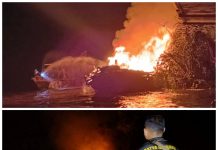 Kapal Dagang Terbakar di Sungai Barito Wilayah Tumpung Laung, Barito Utara