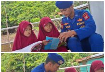 Personel Ditpolairud Terima Kunjungan Siswa SD di Kapal Melek Huruf 2005