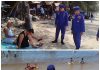 Personel Ditpolairud Pengamanan dan Patroli di Lokasi Wisata Pantai Ujung Pandaran