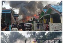 Kebakaran di Desa Lemo II, Barito Utara, Lima Bangunan Habis Dilalap Api