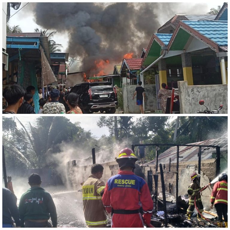 Kebakaran di Desa Lemo II, Barito Utara, Lima Bangunan Habis Dilalap Api