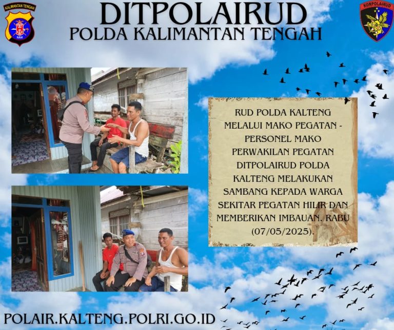 Personel Ditpolairud Mako Perwakilan Pegatan Sambangi, Imbau Warga, dan Silaturahmi di Pegatan Hilir