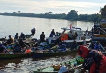 Personel Ditpolairud Pengamanan Lomba Mancing Udang Galah Se-Kalteng