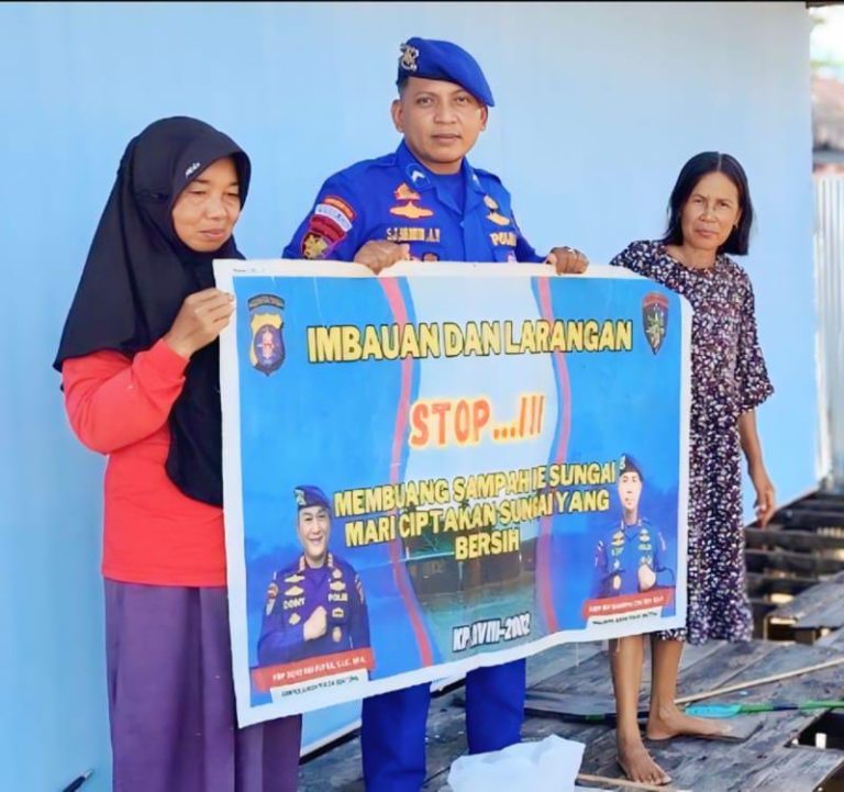 Ditpolairud Imbau Masyarakat Berhenti Membuang Sampah ke Sungai