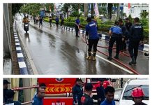 Jelang HUT Barito Utara, Disdamkarmat Turunkan 180 Personel Bersihkan Jalan Protokol di Muara Teweh