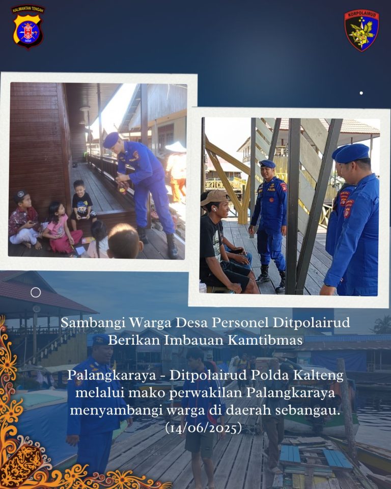 Sambangi Warga Desa Personel Ditpolairud Sampaikan Imbauan Kamtibmas