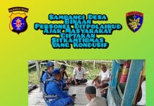 Sambangi Desa Binaan, Personel Ditpolairud Ajak Masyarakat Ciptakan Sitkamtibmas Kondusif