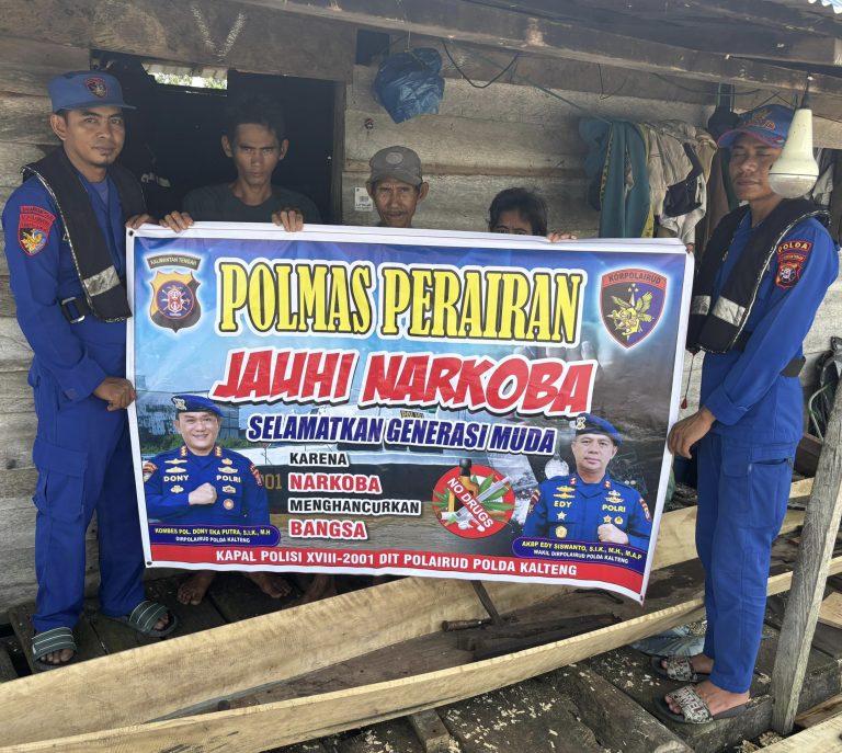 Stop Narkoba! Ditpolairud Polda Kalteng Imbau Masyarakat Pesisir Jauhi Narkoba