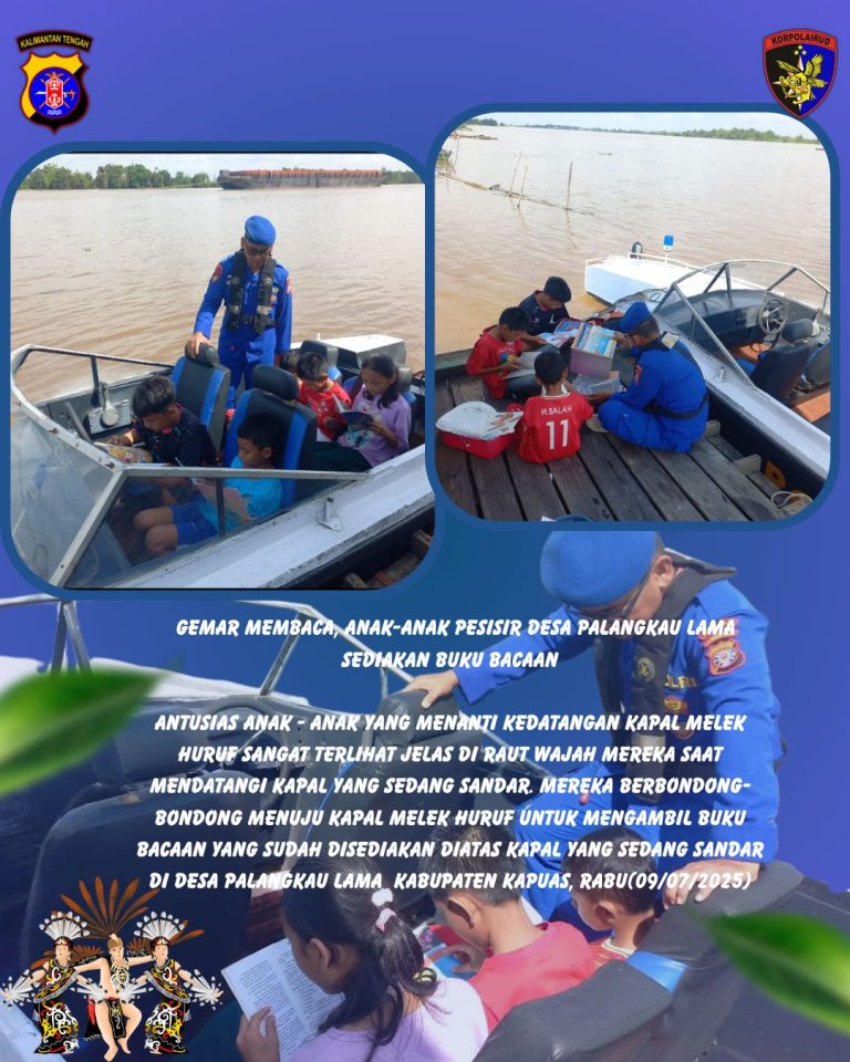 Kegemaran Membaca Anak-Anak Pesisir Disalurkan Lewat Kapal Melek Huruf Ditpolairud