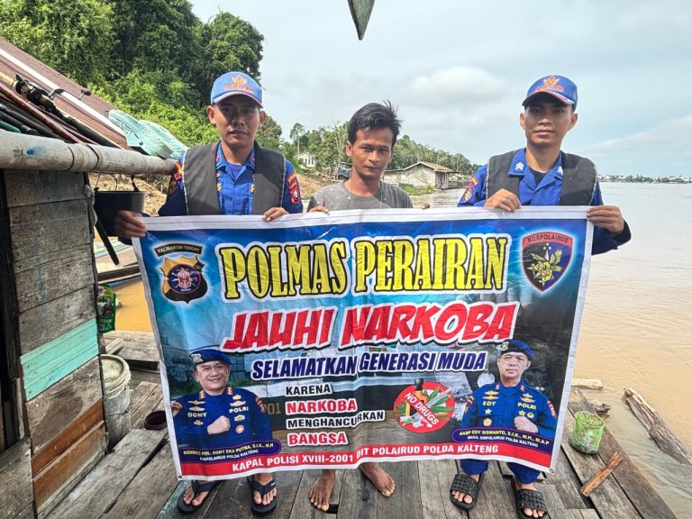 Jauhi Narkoba!  Imbauan Ditpolairud Polda Kalteng kepada Masyarakat Pesisir