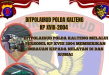 Personel Ditpolairud Fokus Jaga Keamanan Pelayaran di DAS Kumai