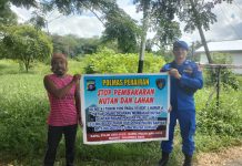 Ditpolairud Sosialisasiikan Pencegahan Karhutla di Danau Lais Pahandut Seberang