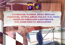 Sambangi Warga Desa Binaan, Personel Ditpolairud Mantapkan Pembinaan Kamtibmas