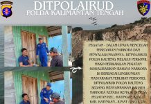 Personel Ditpolairud Polda Kalteng Cegah Penyebaran Narkoba di DAS Katingan