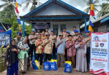 HUT ke-75 Polairud ; Dirpolairud Bersama PJU Ditpolairud Polda Kalteng Bagikan Bansos dan Bantuan Bedah Rumah