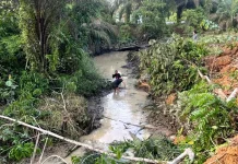 Dinas PUPR Barito Utara Keruk Sungai Plahana, Perlancar Aliran Air