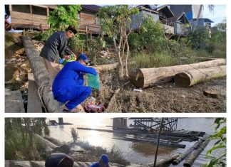 Ditpolairud Polda Kalteng Ajak Masyarakat Bersihkan Sampah, Rawat Lingkungan Sekitar Sungai Barito