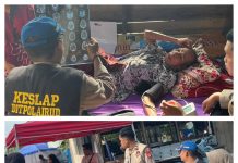 Ditpolairud Polda Kalteng Layani Kesehatan Gratis Bagi Warga di Pasar Belanti Sampit