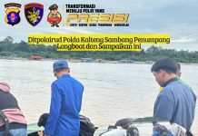 Anggota Ditpolairud Polda Kalteng Sambang Penumpang Longboat, Sampaikan Ini
