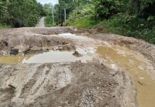 Jalan Nasional dari Lampeong Menuju Perbatasan Kaltim Rusak Lagi