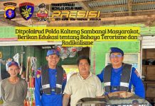 Ditpolairud Polda Kalteng Sambangi Masyarakat DAS Barito, Ingatkan Bahaya Paham Anti Pancasila