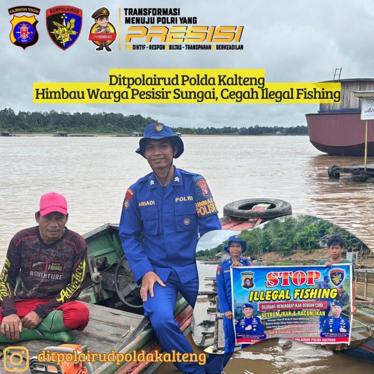 Ditpolairud Polda Kalteng Aktif Cegah Ilegal Fishing di DAS Barito