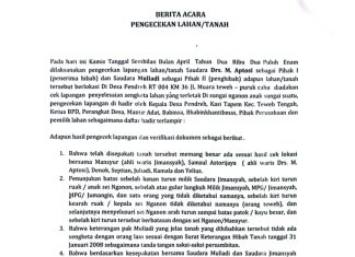 Cek Lapangan, Tanah Mantan Anggota DPRD Barito Utara Diakui Berbagai Pihak