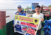 Ditpolairud Polda Kalteng Lindungi Masyarakat Pesisir DAS Mentaya dari Ancaman Narkoba