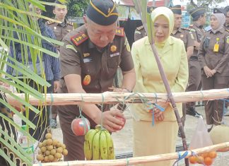 Perdana Masuk Kantor, Kajari Baru Barito Utara Disambut Upacara Adat