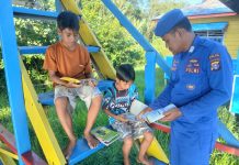 Ditpolairud Buka Akses Pondok Baca Bagi Anak-Anak Pesisir DAS Arut