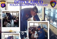 Kapal Melek Huruf Ditpolairud Polda Kalteng Cerdaskan Anak-Anak DAS Katingan