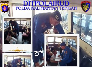 Kapal Melek Huruf Ditpolairud Polda Kalteng Cerdaskan Anak-Anak DAS Katingan