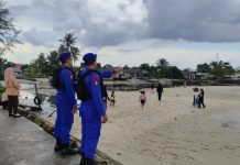 Personel Ditpolairud Hadir di Pantai Kubu, Gangguan Kamtibmas Nihil
